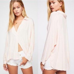 Free People Can’t Fool Me Peach Soft Blouse
